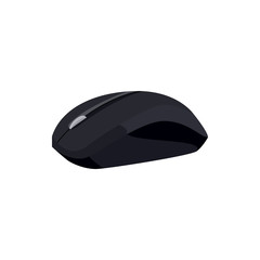 Poster - Black computer mouse icon in cartoon style on a white background