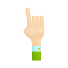Poster - Forefinger up gesture icon in cartoon style on a white background