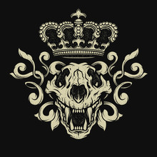 Lion Skull. Heraldic Emblem.