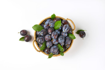 Canvas Print - basket of plums