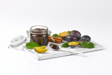 Poster - plum jam and fresh plums