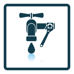 Canvas Print - Icon of wrench and faucet