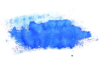 Wall Mural - blue ink hand painted brush strokes isolated on white