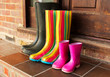 © Christopher Hall - Colourful wellington boots left on a doorstep