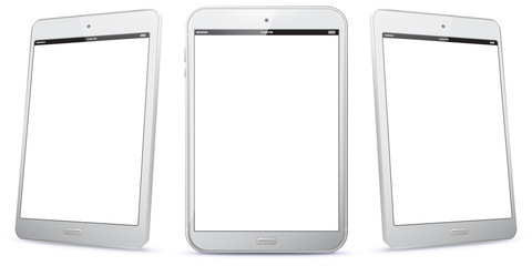Poster - White Tablet Computer Vector Illustration. 
