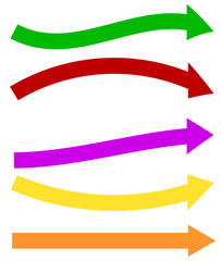 Poster - Set of 5 colorful arrow shapes. Long, horizontal arrows