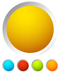 Aufkleber - Colorful rounded button background with empty, blank space for y