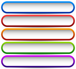 Poster - 5 colorful button, banner backgrounds - Set of rectangular butto