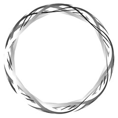 Poster - Circular random lines. Abstract circle monochrome black and whit