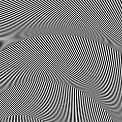 Leinwandbilder - Wavy, zigzag lines, lines with distortion, crease. Monochrome pa