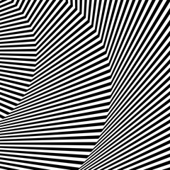 Poster - Wavy, zigzag lines, lines with distortion, crease. Monochrome pa
