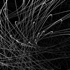 Poster - Random squiggly, squiggle intersecting lines in chaotic style. A