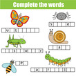 © ksuklein - Complete the words children educational game. Insects theme
