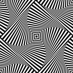 Poster - Rotating squares repeatable abstract pattern. Monochrome texture