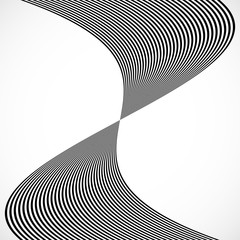 Poster - Vertical stripes, lines with distortion, warp effect. Abstract m
