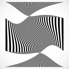 Poster - Vertical stripes, lines with distortion, warp effect. Abstract m