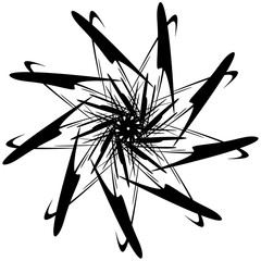 Poster - Circular design with distortion effect. Abstract monochrome elem