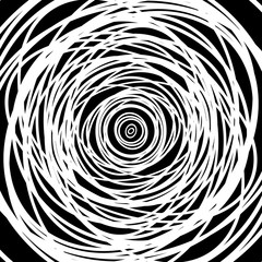 Poster - Concentric circles pattern. Abstract monochrome-geometric illust