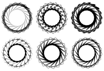 Leinwandbilder - Set of 6 circular geometric element. Abstract geometry shapes
