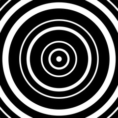 Poster - Concentric circles pattern. Abstract monochrome-geometric illust