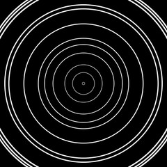 Poster - Concentric circles pattern. Abstract monochrome-geometric illust