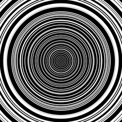 Poster - Concentric circles pattern. Abstract monochrome-geometric illust