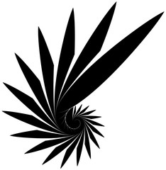 Poster - Geometric shape - Angular edgy element on white.