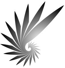 Poster - Spiral, helix, snail shape. Abstract monochrome element on white