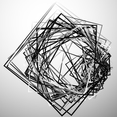 Leinwandbilder - Edgy angular monochrome geometric illustration with intersecting