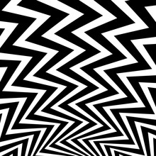 Wavy, Waving - Zigzag Radial Lines. Abstract Monochrome Backgrou