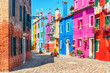 Old colorful houses in Burano, Italy.
