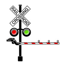 Rail Crossing Signal Icon In Simple Style Isolated On White Background