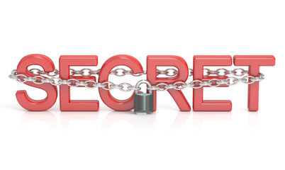Poster - Secret concept with padlock, 3D rendering