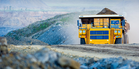 Wall Mural - Big yellow mining truck