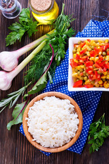 Poster - boiled rice with vegetables