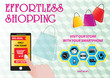 On-line Shopping or mobile commerce illustration