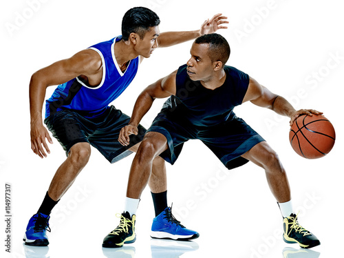 Plakat koszykarze mężczyzn izolowane