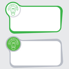 Poster - Set of two vector text frames and bulb
