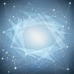 Poster - Abstract futuristic background with dots and lines. Vector illustration. Empty space for your text.