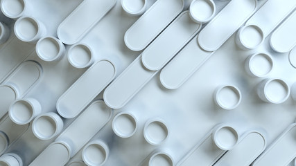 Poster - abstract 3d background made of oblong geometry