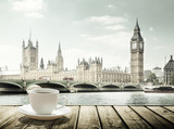 Fototapeta Fototapeta Londyn - Big Ben and cup of coffee, London, UK