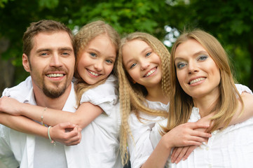 Poster - happy family at park