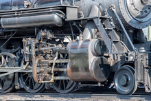 Old Steam Engine Iron Train Detail Close Up