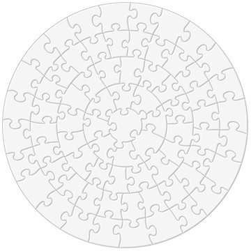 Wall Mural - Circular jigsaw puzzle vector illustration