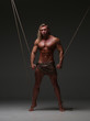 © kazanovskyiphoto - Young naked man, muscular body, bounded with rope