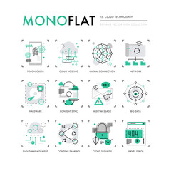 Aufkleber - Cloud Technology Monoflat Icons