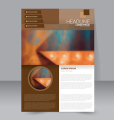 Abstract flyer design background. Brochure template. To be used for magazine cover, business mockup, education, presentation, report. Brown color.