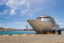 Cruise Ship At Port Of Valletta, Malta
