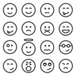 © SparkusDesign - Set of outline emoticons, emoji isolated on white background, vector illustration