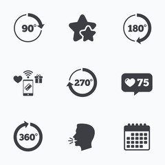 Poster - Angle degrees circle icons. Geometry math signs.